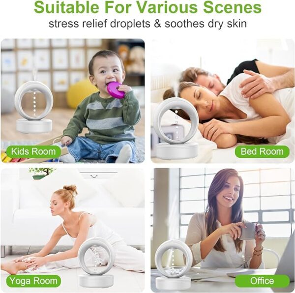 Desktop Ring Anti-Gravity Humidifier Water Drop Anti-Gravity Humidifier Smart Electric Aroma Diffusers - Image 2