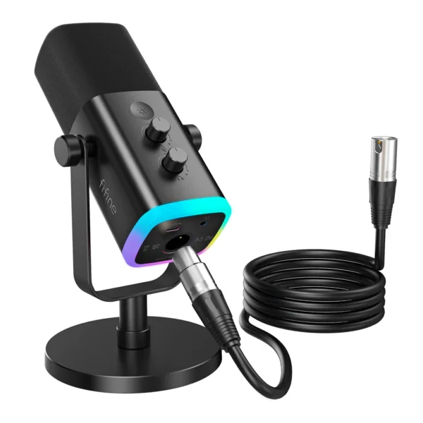 FIFINE AmpliGame AM8 RGB USB/XLR Dynamic Microphone With Touch-Mute