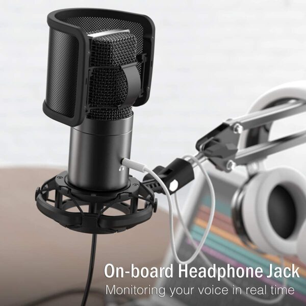 FIFINE T683 USB Microphone Bundle with A Mute Button, A Volume Dial & A Monitoring Jack for PC/Mac/Mobile - Image 2