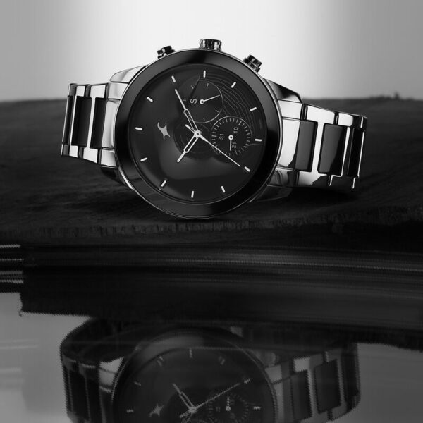 Fastrack 3304KD01 Cerame Quartz Multifunction Black Dial Steel & Ceramic Strap Watch - Image 3