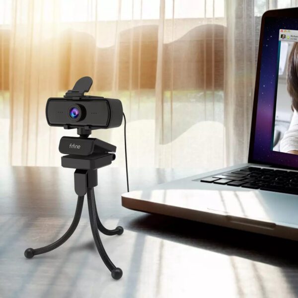 Fifine K420 Webcam 1440P, 2K Web Camera With Privacy Cover & Tripod For Laptop Desktop, Plug & Play 4MP HD USB Webcam With Built-In Mic For Live Streaming, Zoom Meeting, Online Class, Video Calling - Image 3