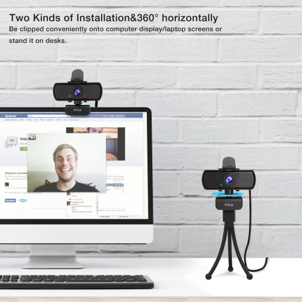 Fifine K420 Webcam 1440P, 2K Web Camera With Privacy Cover & Tripod For Laptop Desktop, Plug & Play 4MP HD USB Webcam With Built-In Mic For Live Streaming, Zoom Meeting, Online Class, Video Calling - Image 2