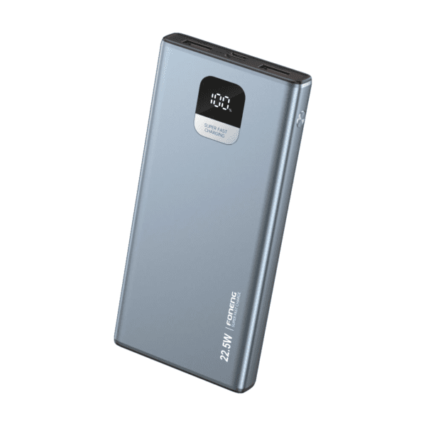 Foneng GT200 20,000mAh Powerbank 22.5W Fast Charge with 3 Outputs – Metal Grey (12 Months Brand Warranty)