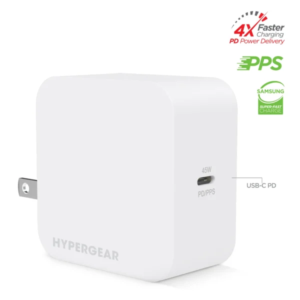 HyperGear SpeedBoost 45W USB-C PD Wall Charger - Image 2