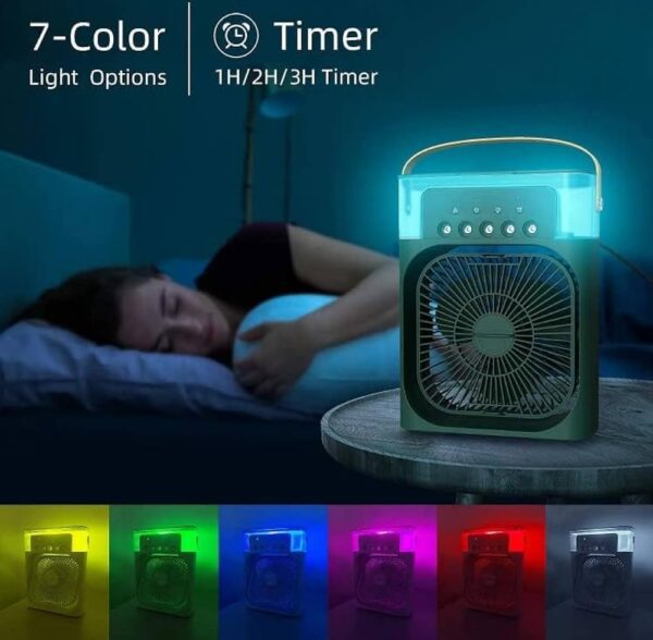 Stay Cool Anywhere With Mini Portable Air Cooling Fan With 5 Mist Flow - Image 2
