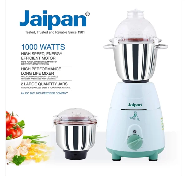 Jaipan Hotel King 1000W Mixer Grinder (White) With 2 Jars