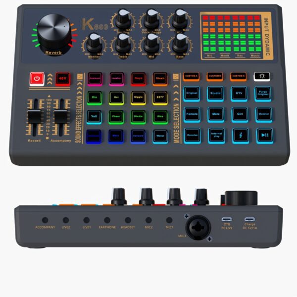 K800 Sound Card Professional Live Broadcast Equipment Accessory Parts Audio Sound Card Mixer Mobile Phone Computer Universal - Image 2