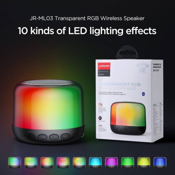 Joyroom JR-ML03 Transparent Wireless Speaker with RGB Light - Image 2