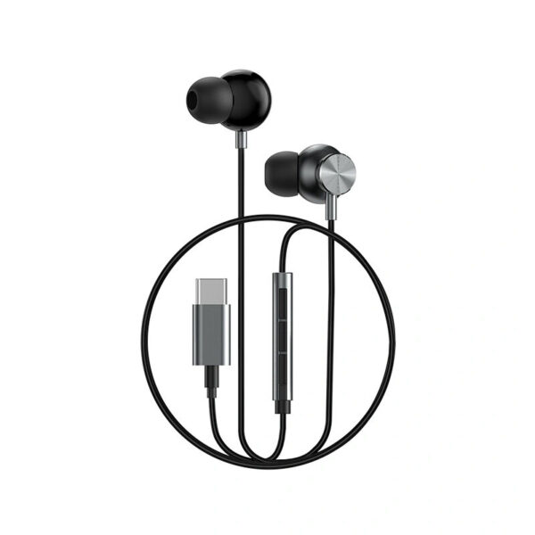 Wiwu EB315 Type-C In-ear Wired Earphone for Android, Windows & iOS - Black - Image 2