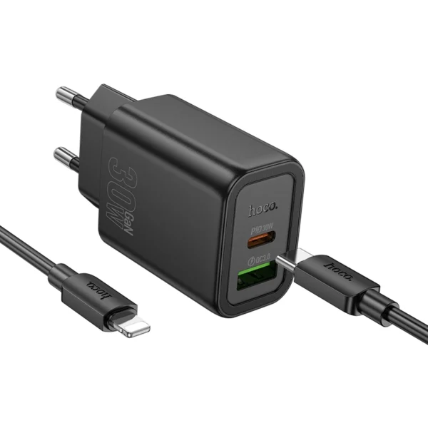 Hoco N63 PD QC3.0 30W Dual Port Fast Charging Wall Charger