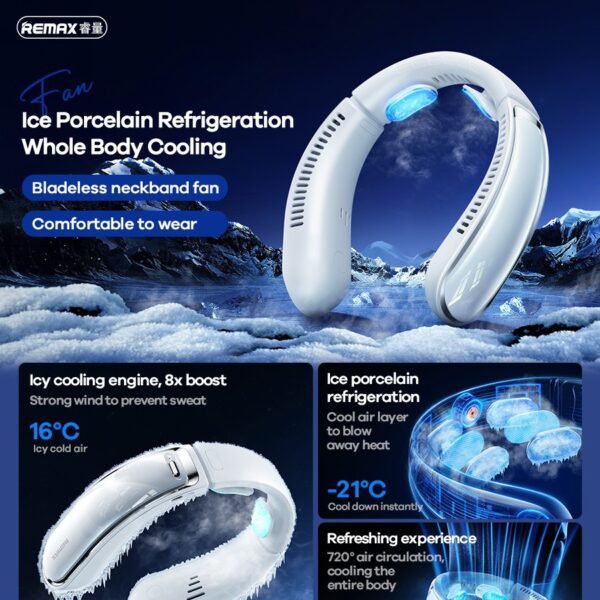 Remax F20 Whirly Series Icy Bladeless Neckband - Image 2