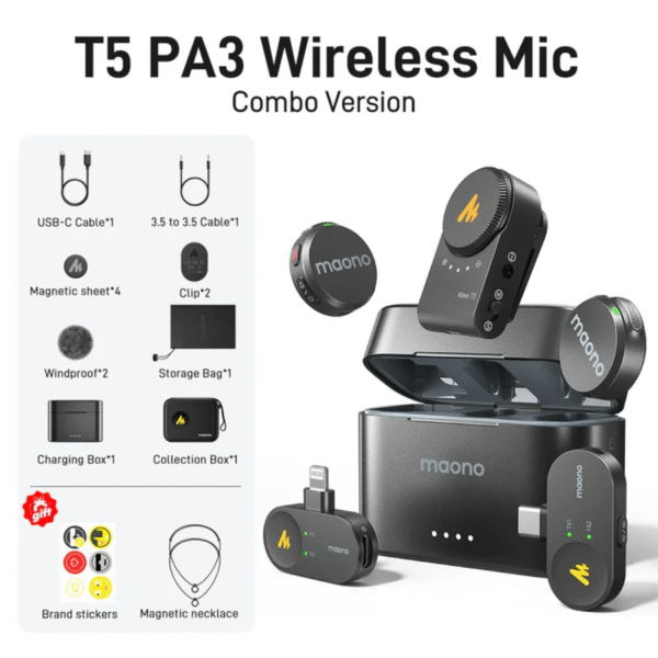 Maono Wave T5 Wireless Microphone Combo