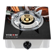 VISION LPG Single Glass Gas Stove Chocolate 3D - 892724
