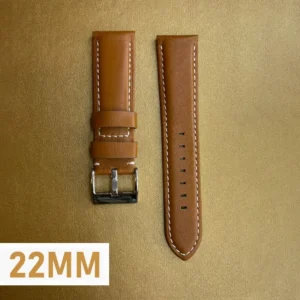 22mm Brown Leather Craftsmanship Watch Strap