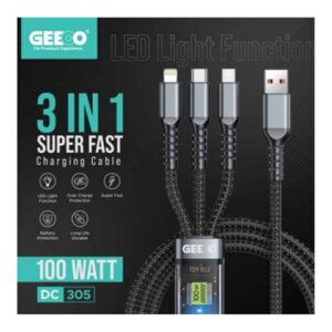 GEEOO DC305 3 IN 1 Super Fast Charging Cable