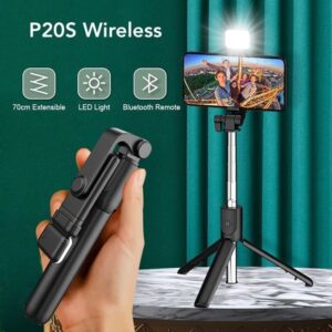 P20S Foldable Selfie Stick With LED Light